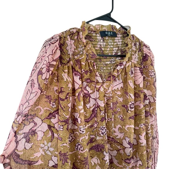 Tuckernuck O.P.T Tie Neck Floral Blouse - Picture 8 of 9